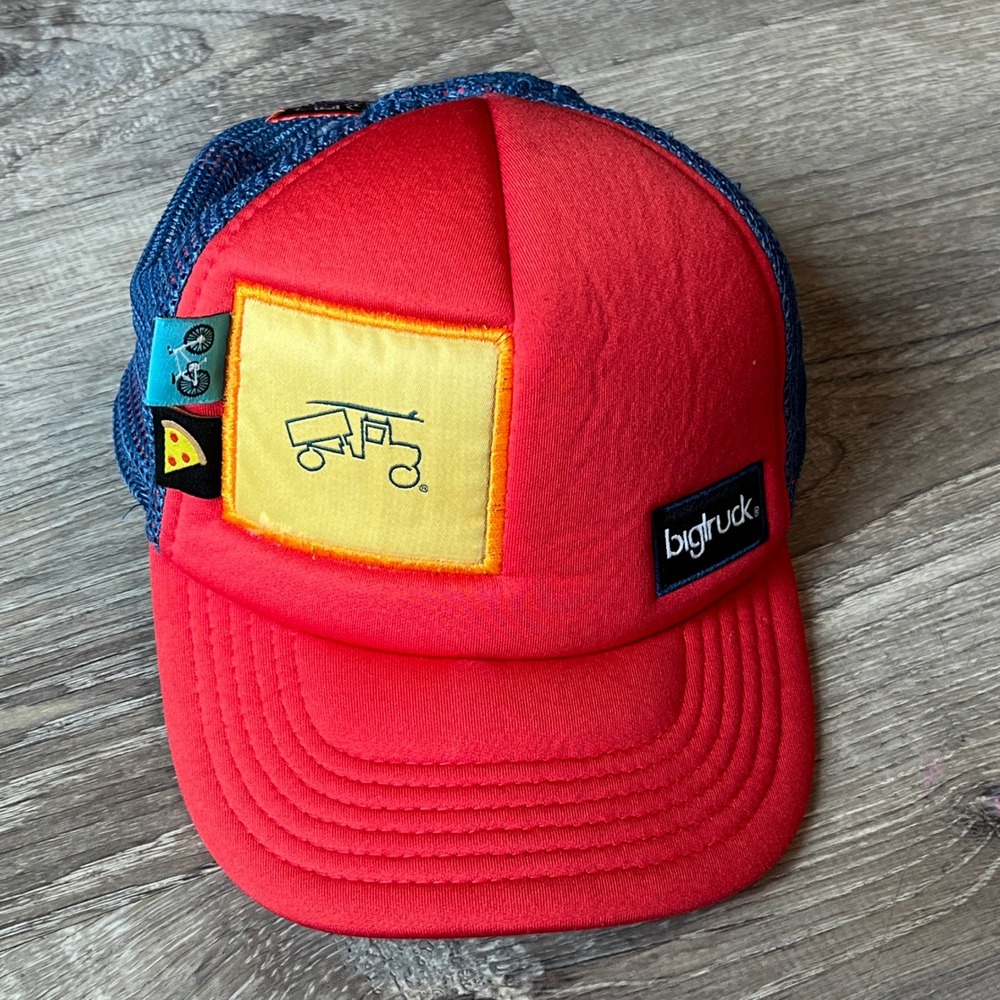 Bigtruck Kids Goggle Trucker Hat Red Blue Snapback Mesh Cap Lake Tahoe Forest